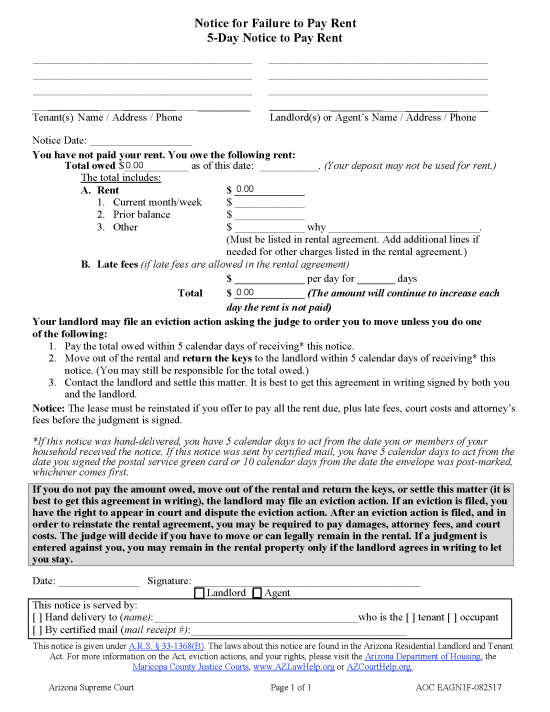 Free Arizona Lease Agreement Templates (6) | PDF | WORD | RTF