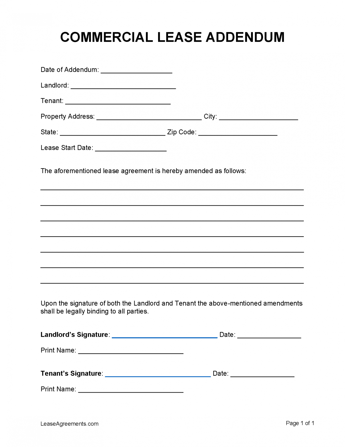 Free Commercial Lease Agreement Template | PDF | WORD | RTF