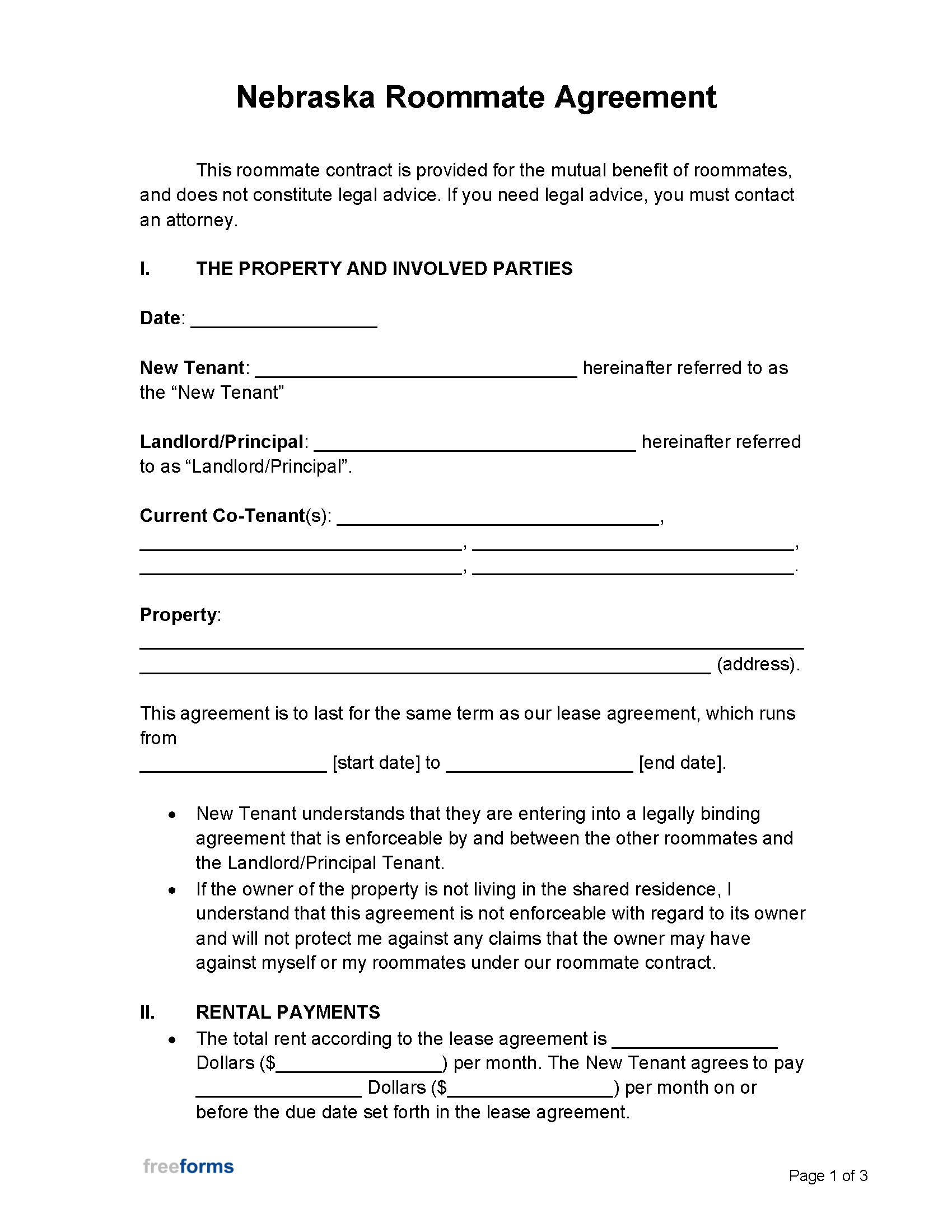 Free Nebraska Lease Agreement Templates (6) | PDF | WORD | RTF