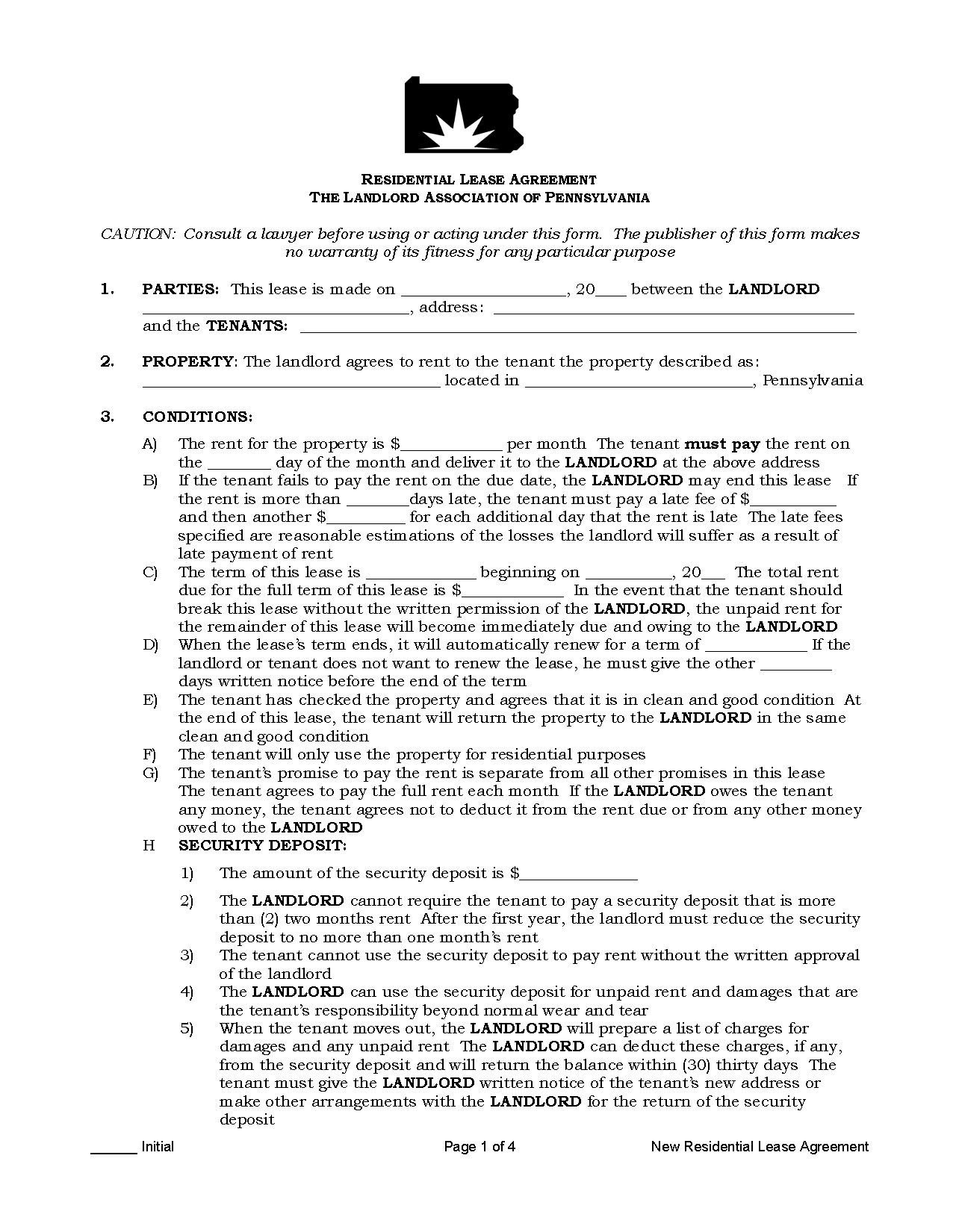 Free Pennsylvania Lease Agreement Templates (6) | PDF | WORD | RTF