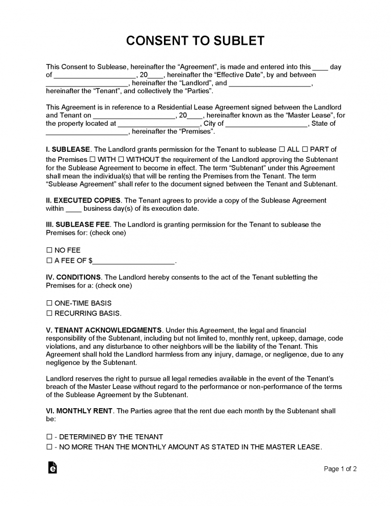 Free Commercial Sublease Agreement Template Pdf Word Rtf 2784