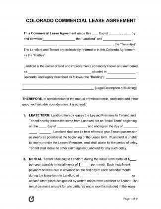 Free Colorado Commercial Lease Agreement Template | PDF | WORD | RTF