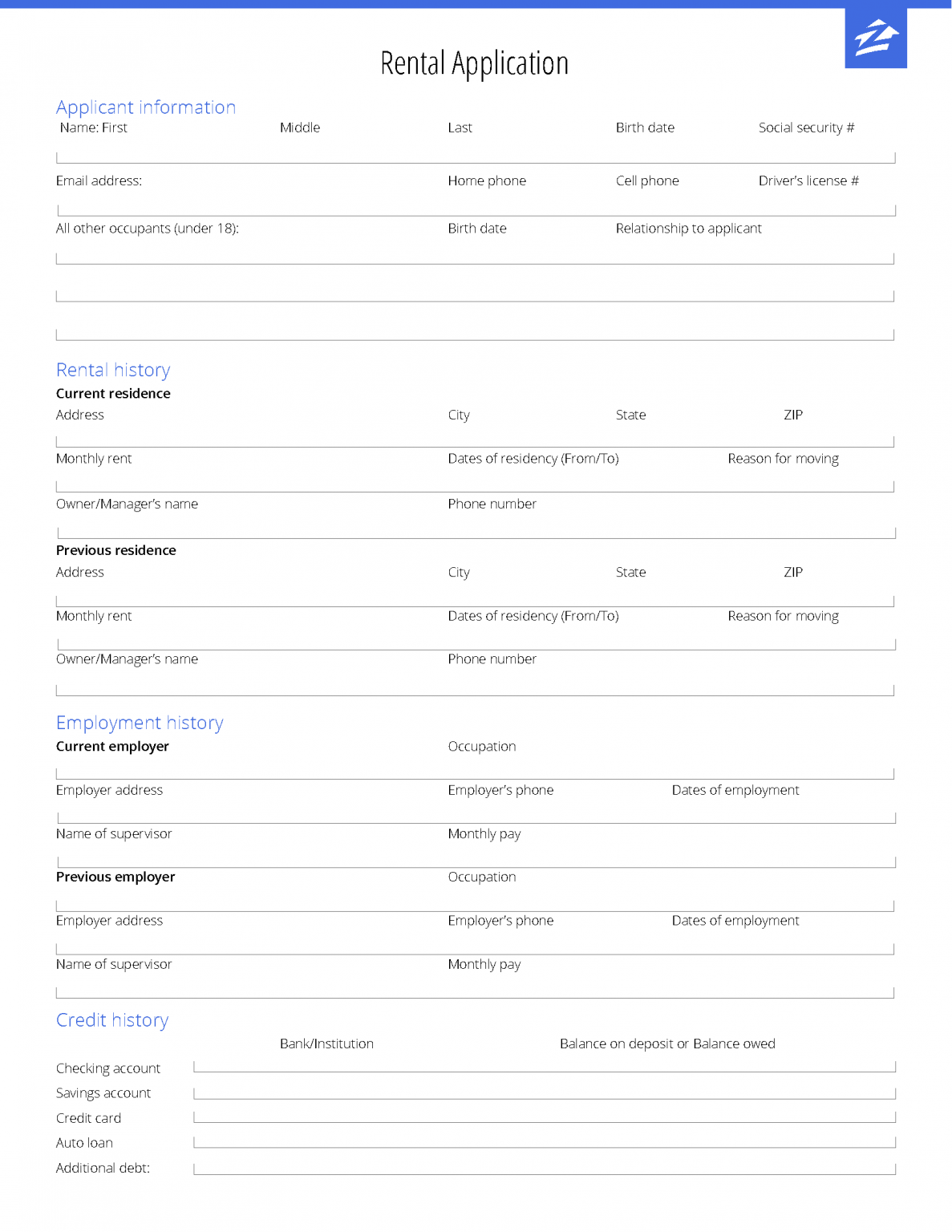 Free Rental Application Template | PDF | WORD | RTF