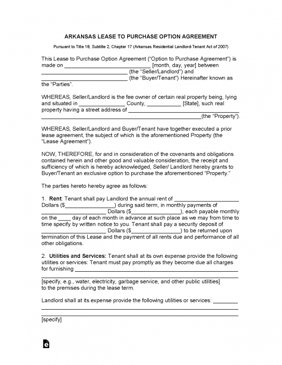 Free Arkansas Lease Agreement Templates (6) | PDF | WORD | RTF