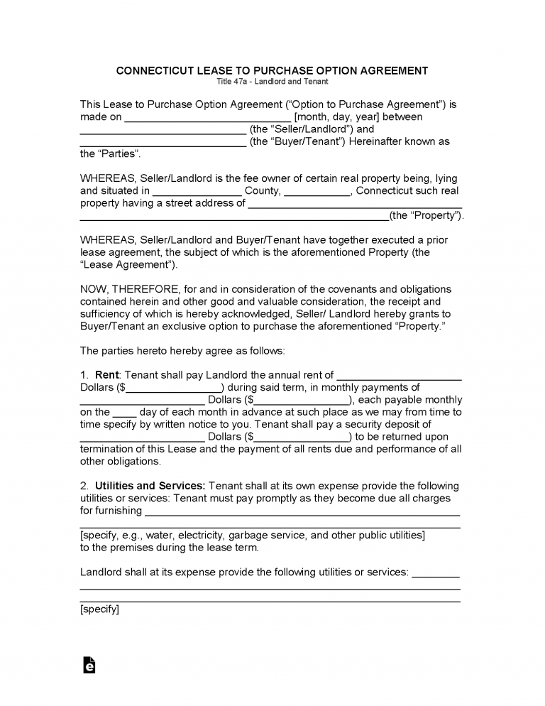 Free Connecticut Lease Agreement Templates (6) 