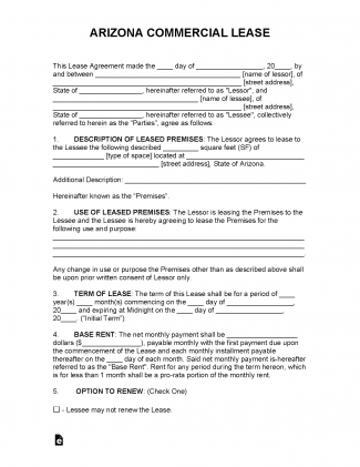 Free Arizona Lease Agreement Templates (6) | PDF | WORD | RTF