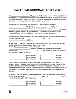 Free California Lease Agreement Templates (6) | PDF | WORD | RTF