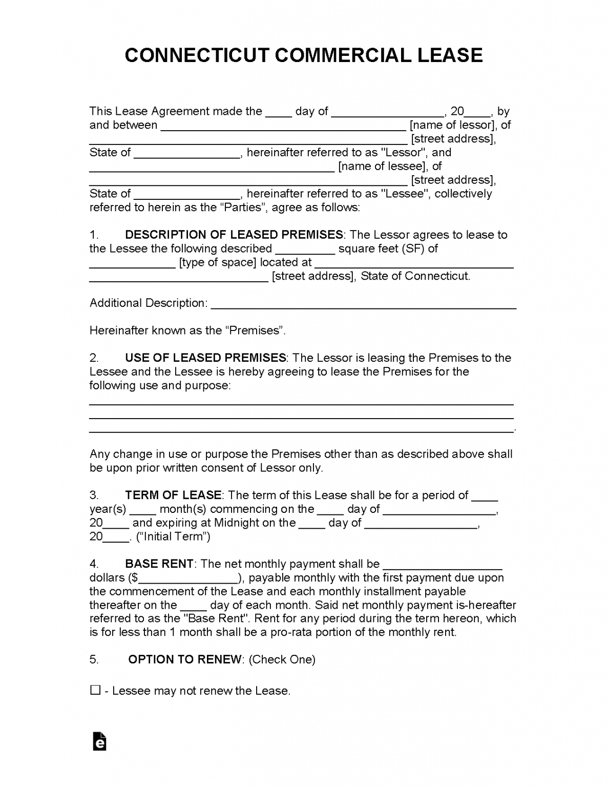 Free Connecticut Lease Agreement Templates (6) | PDF | WORD | RTF