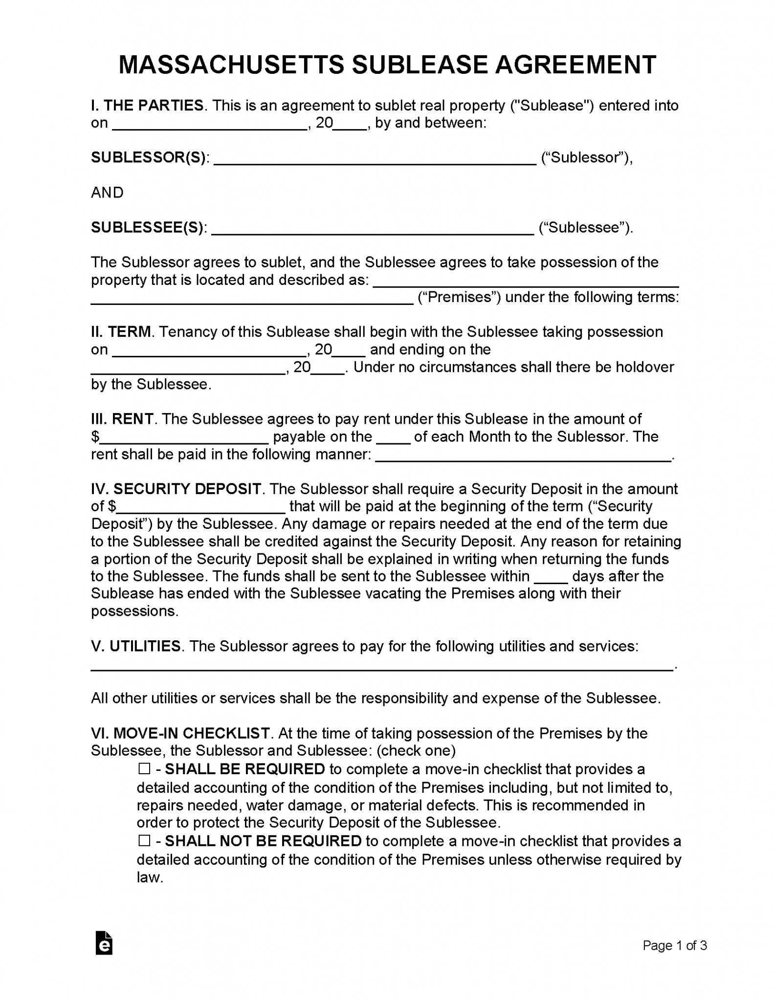 Free Massachusetts Lease Agreement Templates (6) | PDF | WORD | RTF