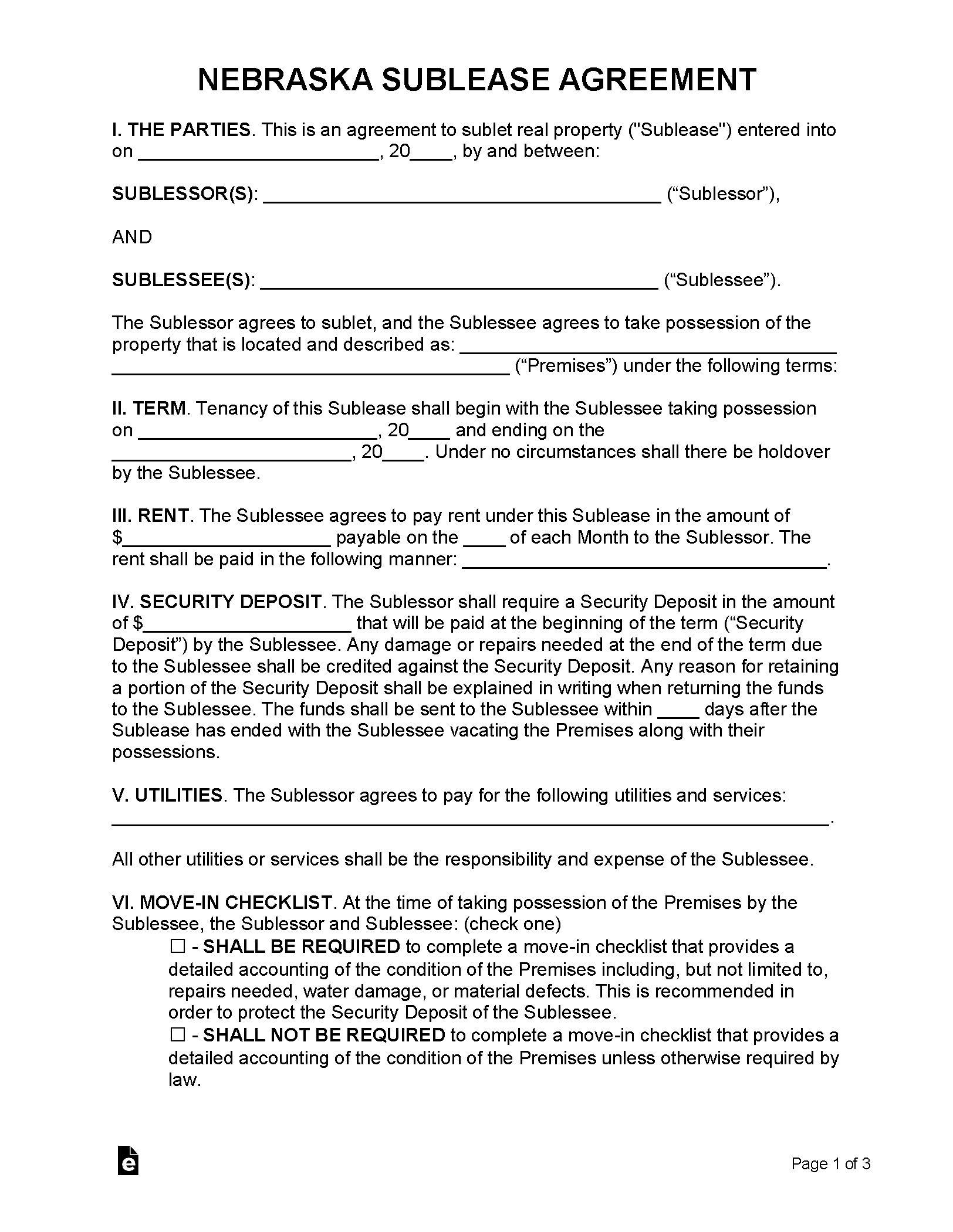 Free Nebraska Lease Agreement Templates (6) | PDF | WORD | RTF