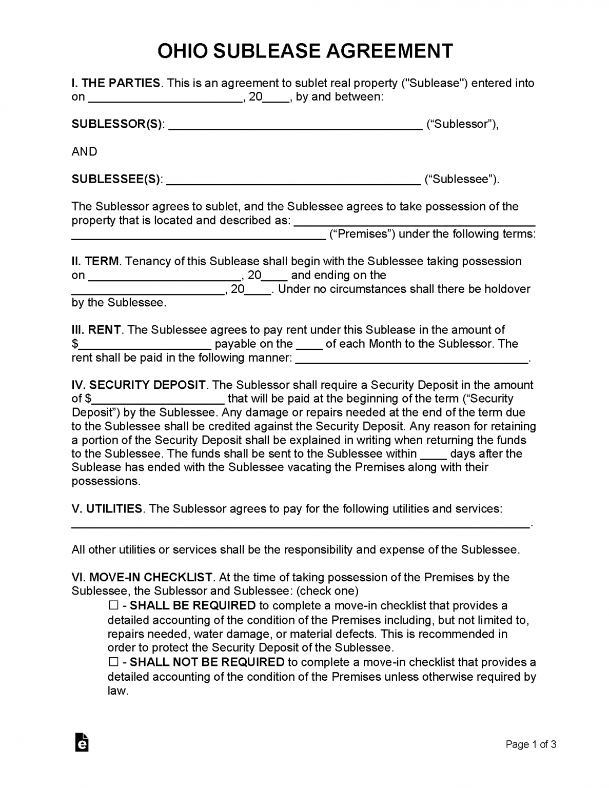 Free Ohio Lease Agreement Templates (6) PDF WORD RTF