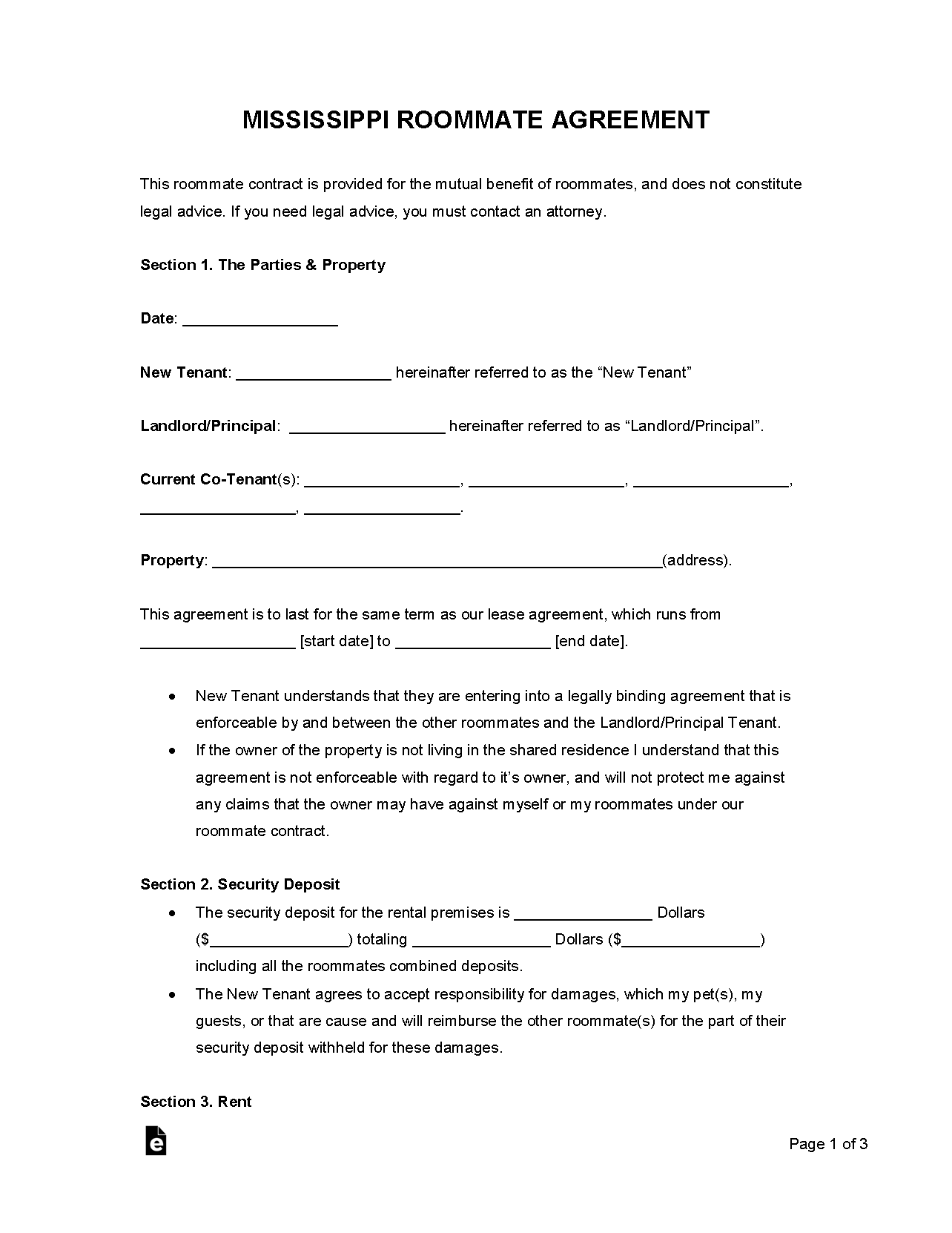 Free Mississippi Lease Agreement Templates (6) | PDF | WORD | RTF