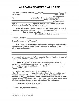 Free Alabama Lease Agreement Templates (6) | PDF | WORD | RTF