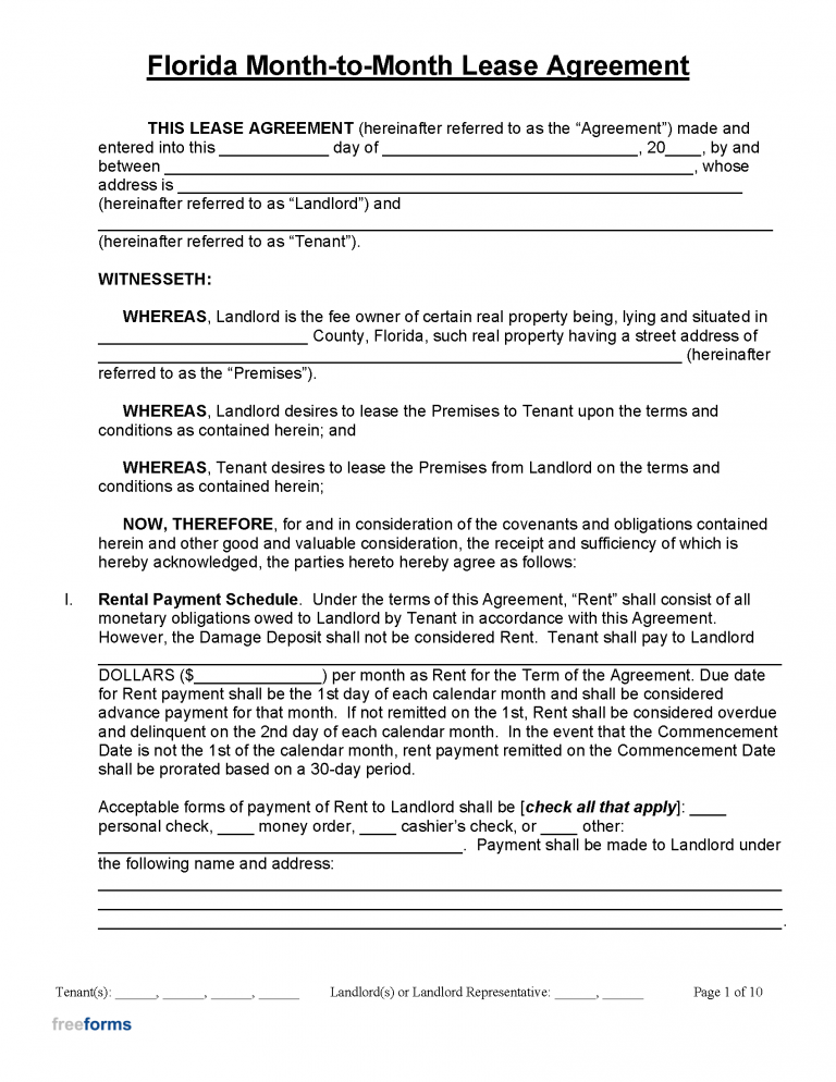 Free Florida Lease Agreement Templates (6) | PDF | WORD | RTF