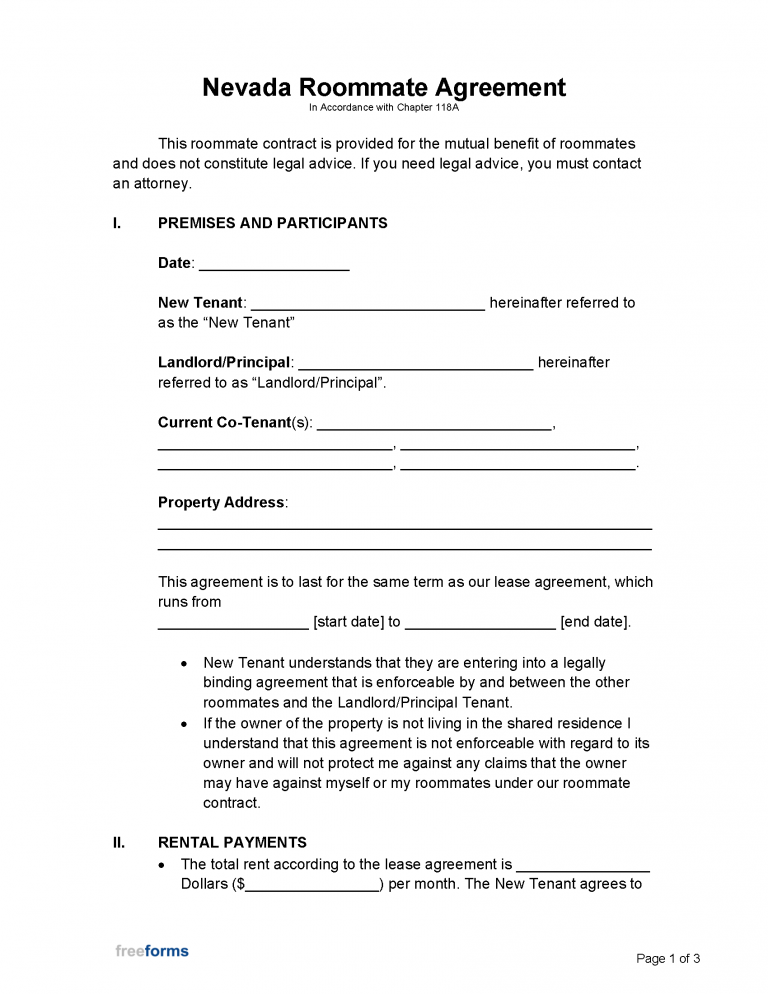 Free Nevada Lease Agreement Templates (6) | PDF | WORD | RTF
