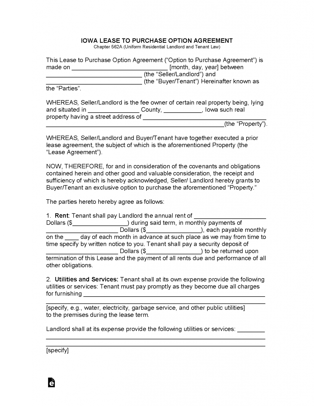 Free Iowa Lease Agreement Templates (6) | PDF | WORD | RTF