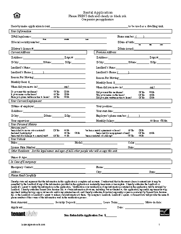Free Minnesota Rental Application Form | PDF