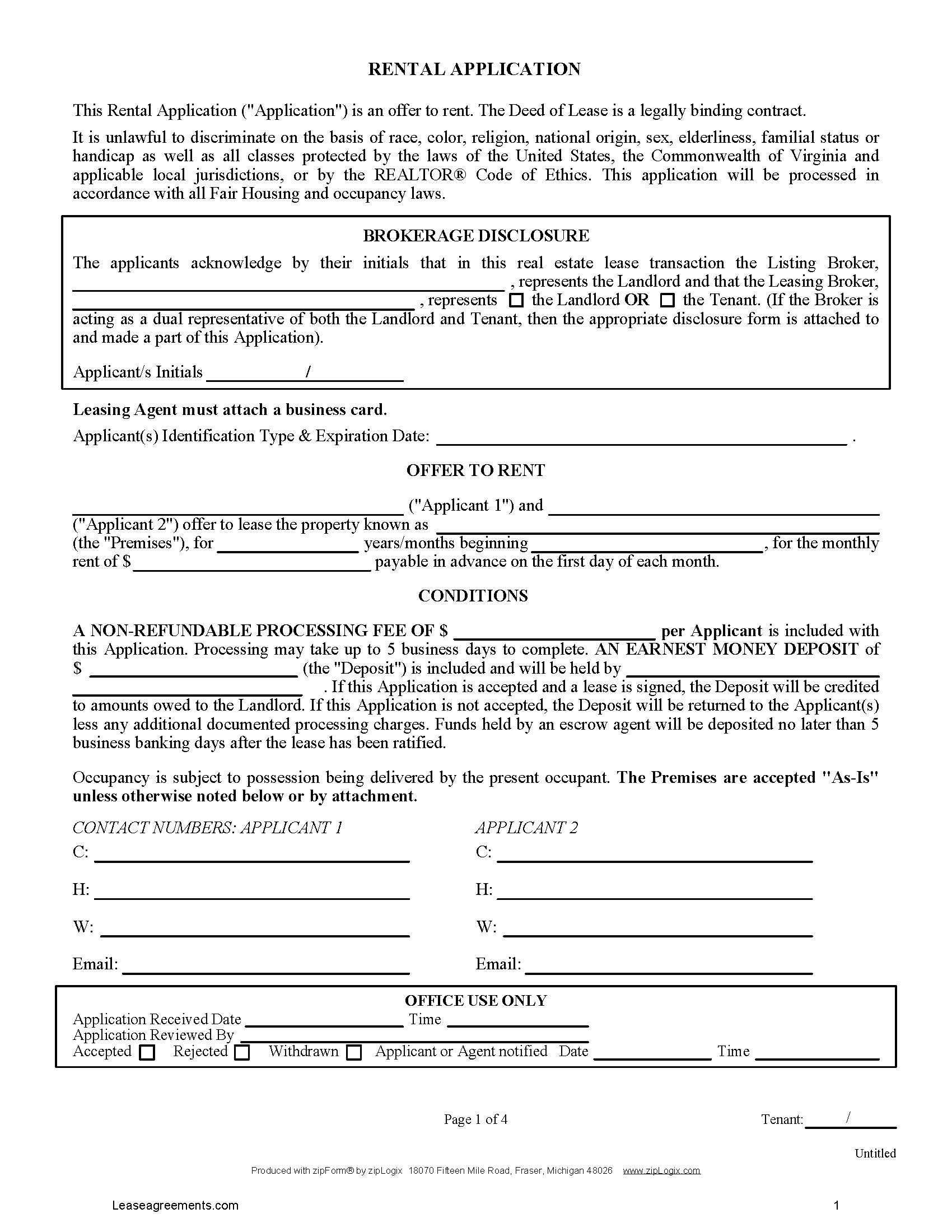Free Missouri Rental Application Form Pdf 6867