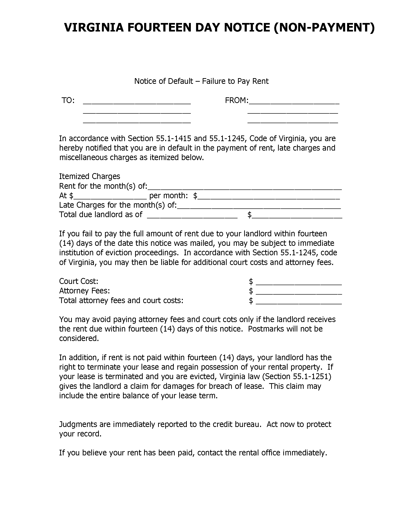 Free Virginia Lease Agreement Templates (6) | PDF | WORD | RTF